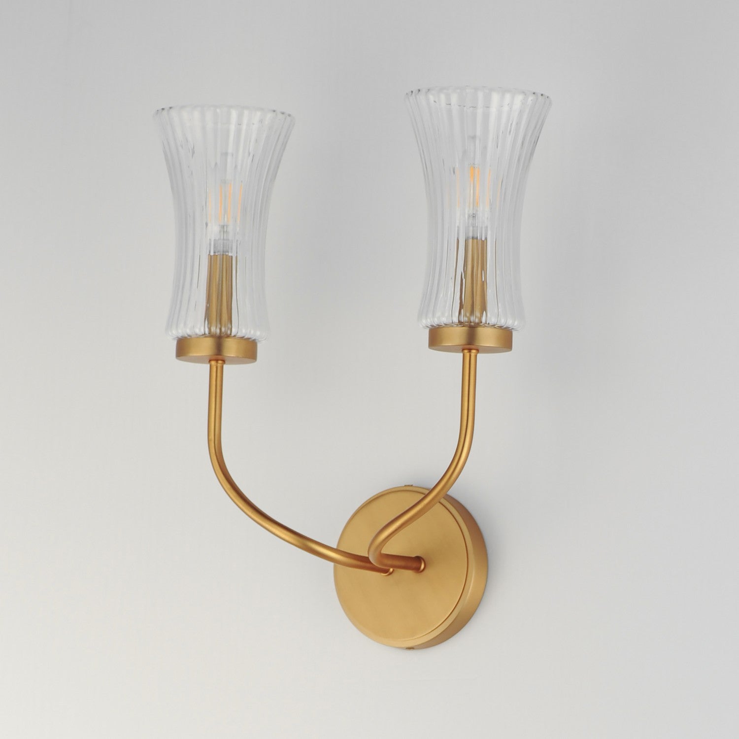 Maxim - 16152CRNAB - Two Light Wall Sconce - Camelot - Natural Aged Brass