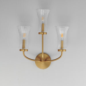 Maxim - 16153CRNAB - Three Light Wall Sconce - Camelot - Natural Aged Brass