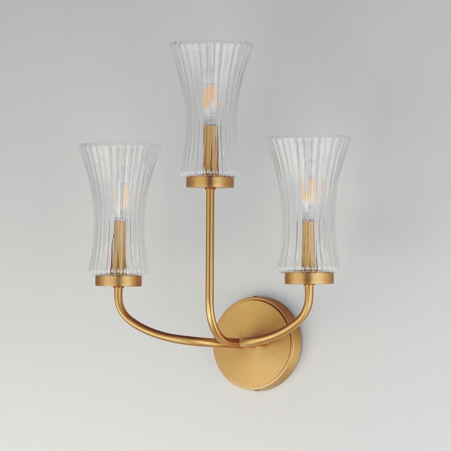 Maxim - 16153CRNAB - Three Light Wall Sconce - Camelot - Natural Aged Brass