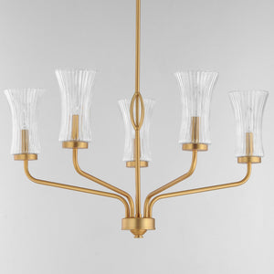 Maxim - 16155CRNAB - Five Light Chandelier - Camelot - Natural Aged Brass