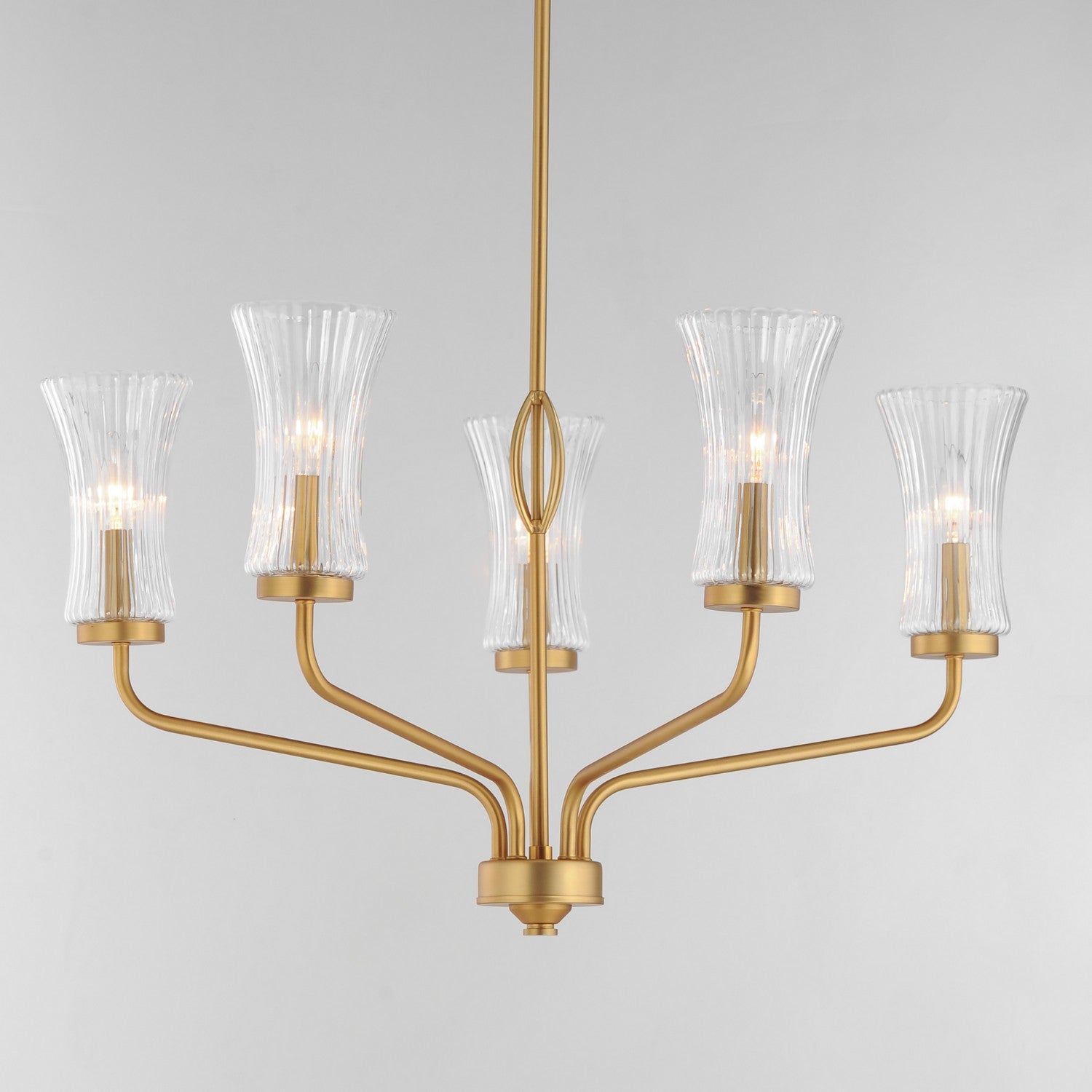 Maxim - 16155CRNAB - Five Light Chandelier - Camelot - Natural Aged Brass