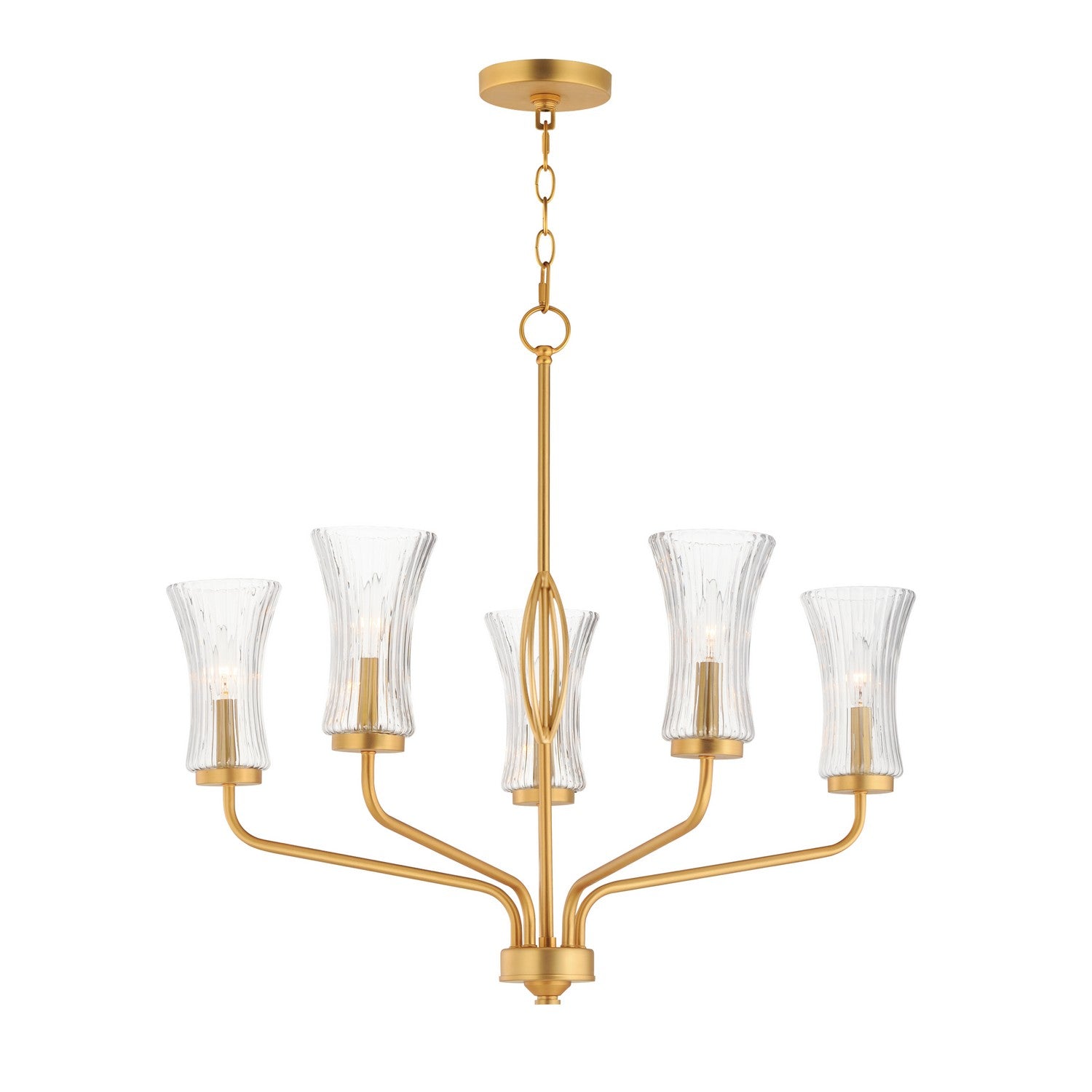 Maxim - 16155CRNAB - Five Light Chandelier - Camelot - Natural Aged Brass