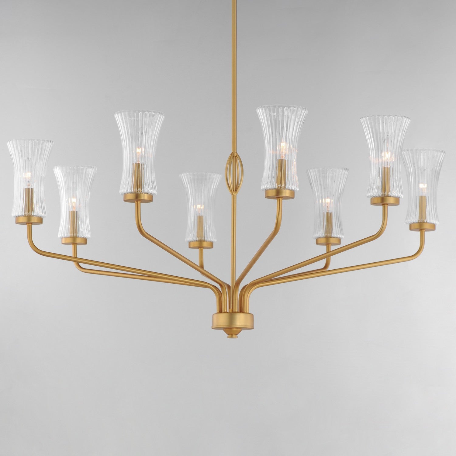 Maxim - 16158CRNAB - Eight Light Chandelier - Camelot - Natural Aged Brass