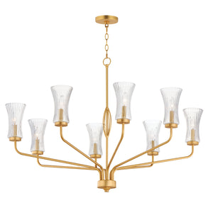 Maxim - 16158CRNAB - Eight Light Chandelier - Camelot - Natural Aged Brass