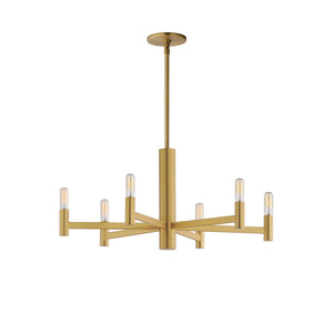 Maxim - 21366NAB - Six Light Chandelier - Emana - Natural Aged Brass