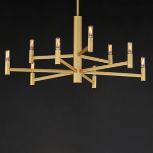 Maxim - 21369NAB - Nine Light Chandelier - Emana - Natural Aged Brass