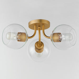 Maxim - 21634CLNAB - Three Light Semi-Flush Mount - Knox - Natural Aged Brass