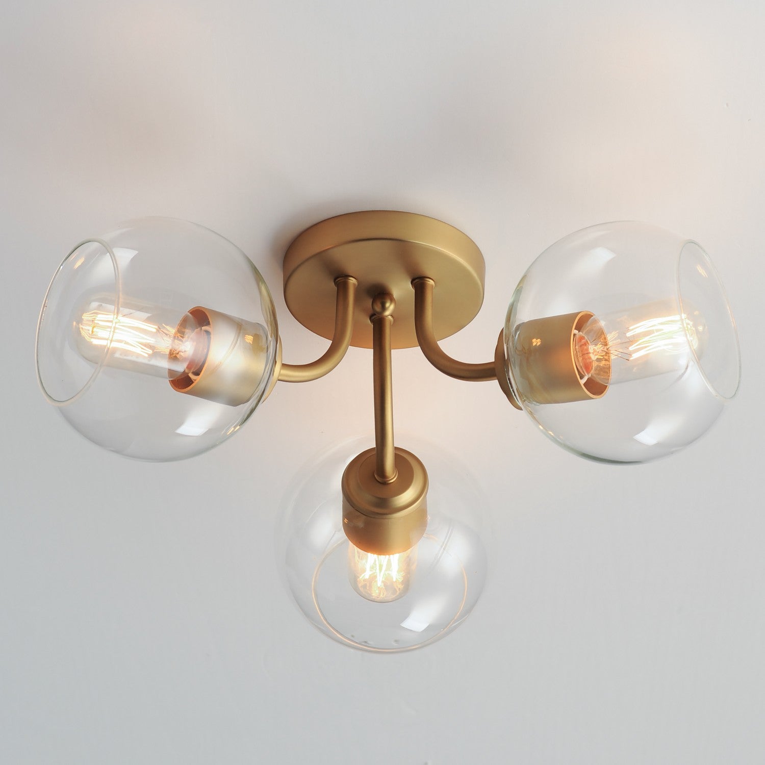 Maxim - 21634CLNAB - Three Light Semi-Flush Mount - Knox - Natural Aged Brass