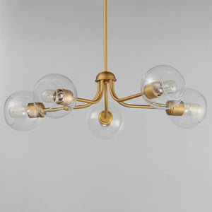 Maxim - 21635CLNAB - Five Light Chandelier - Knox - Natural Aged Brass