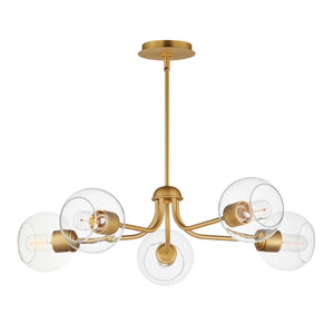 Maxim - 21635CLNAB - Five Light Chandelier - Knox - Natural Aged Brass