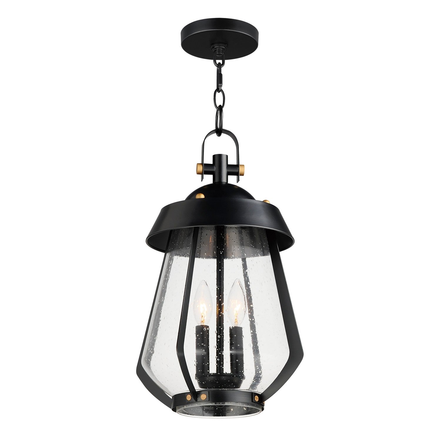 Maxim - 30623CDBKAB - Two Light Outdoor Pendant - Mariner - Black / Antique Brass