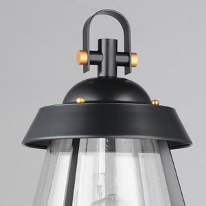 Maxim - 30629CDBKAB - One Light Outdoor Pier/Post Mount - Mariner - Black / Antique Brass