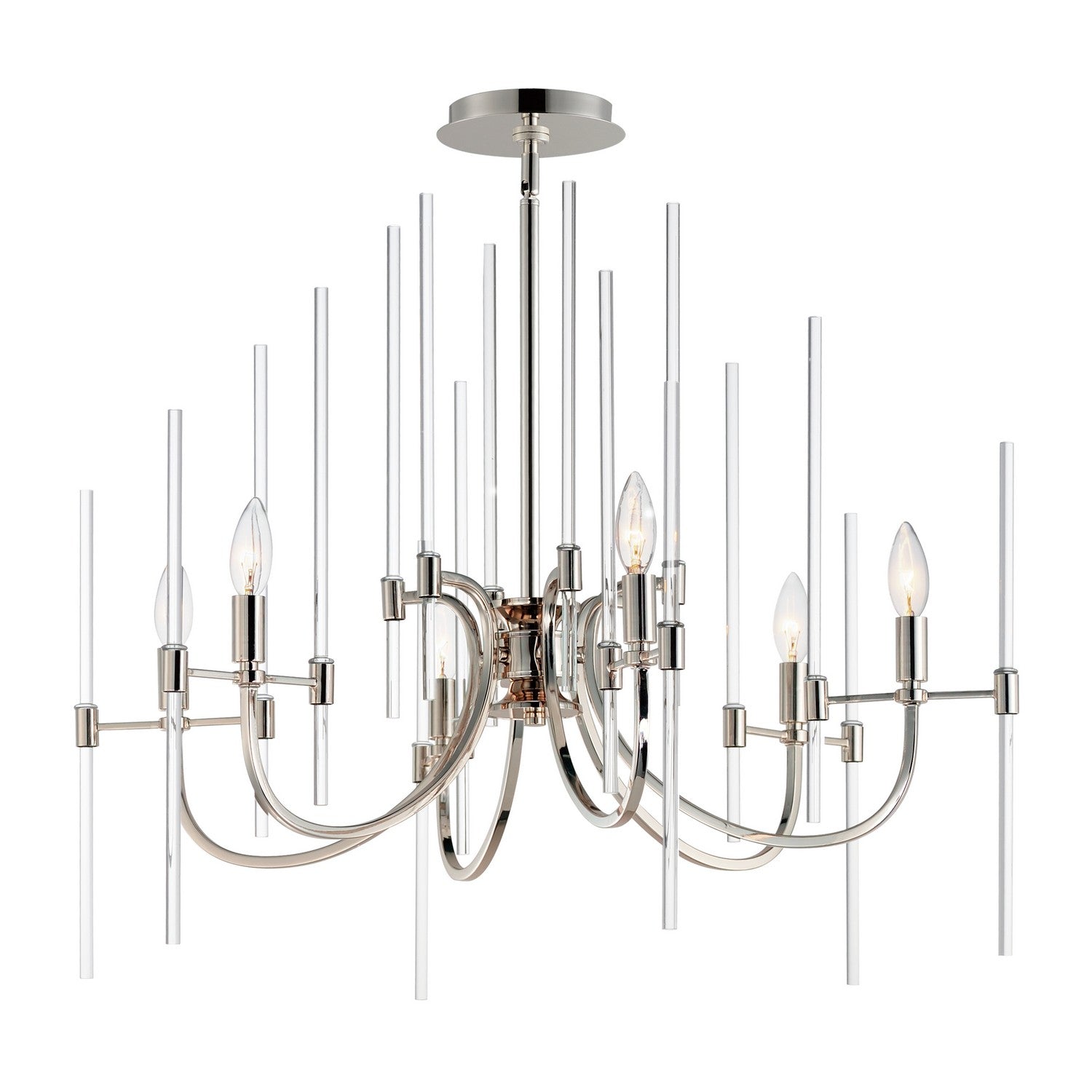 Maxim - 38407CLPN - Six Light Chandelier - Divine - Polished Nickel