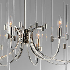 Maxim - 38408CLPN - Eight Light Chandelier - Divine - Polished Nickel