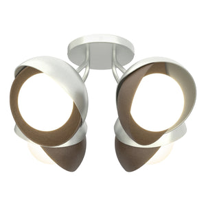 Hubbardton Forge - 121376-SKT-82-05-GG0711 - Four Light Semi-Flush Mount - Brooklyn - Vintage Platinum