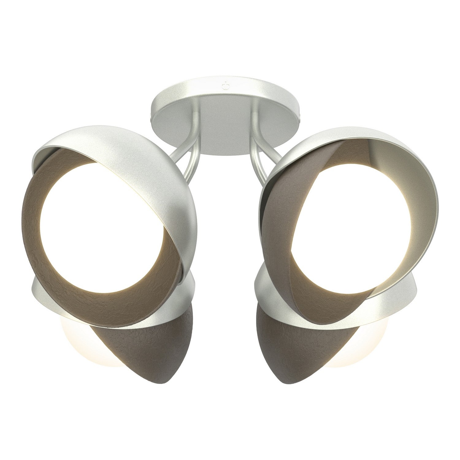 Hubbardton Forge - 121376-SKT-82-07-GG0711 - Four Light Semi-Flush Mount - Brooklyn - Vintage Platinum