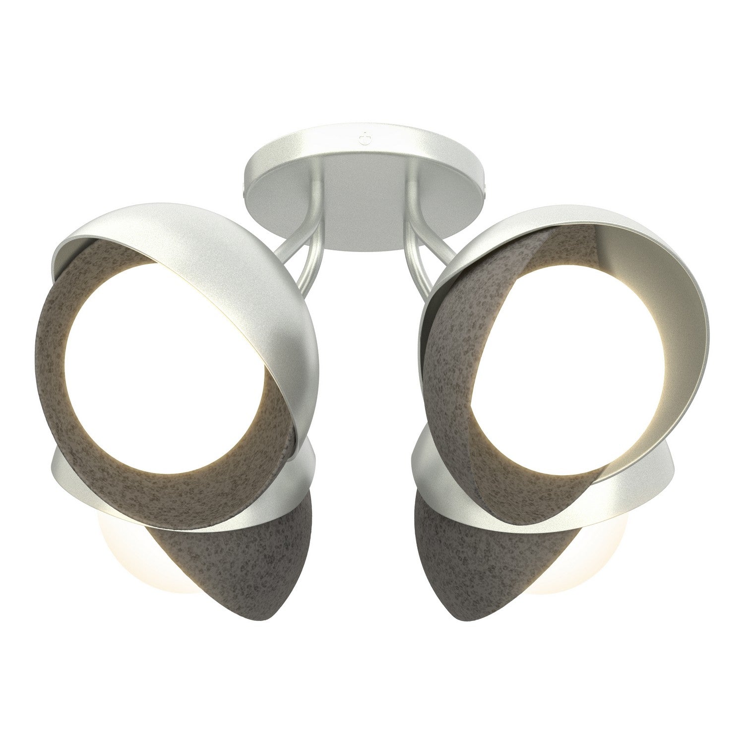 Hubbardton Forge - 121376-SKT-82-20-GG0711 - Four Light Semi-Flush Mount - Brooklyn - Vintage Platinum