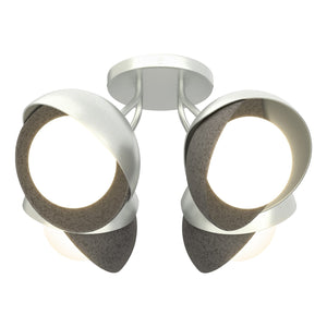 Hubbardton Forge - 121376-SKT-82-20-GG0711 - Four Light Semi-Flush Mount - Brooklyn - Vintage Platinum