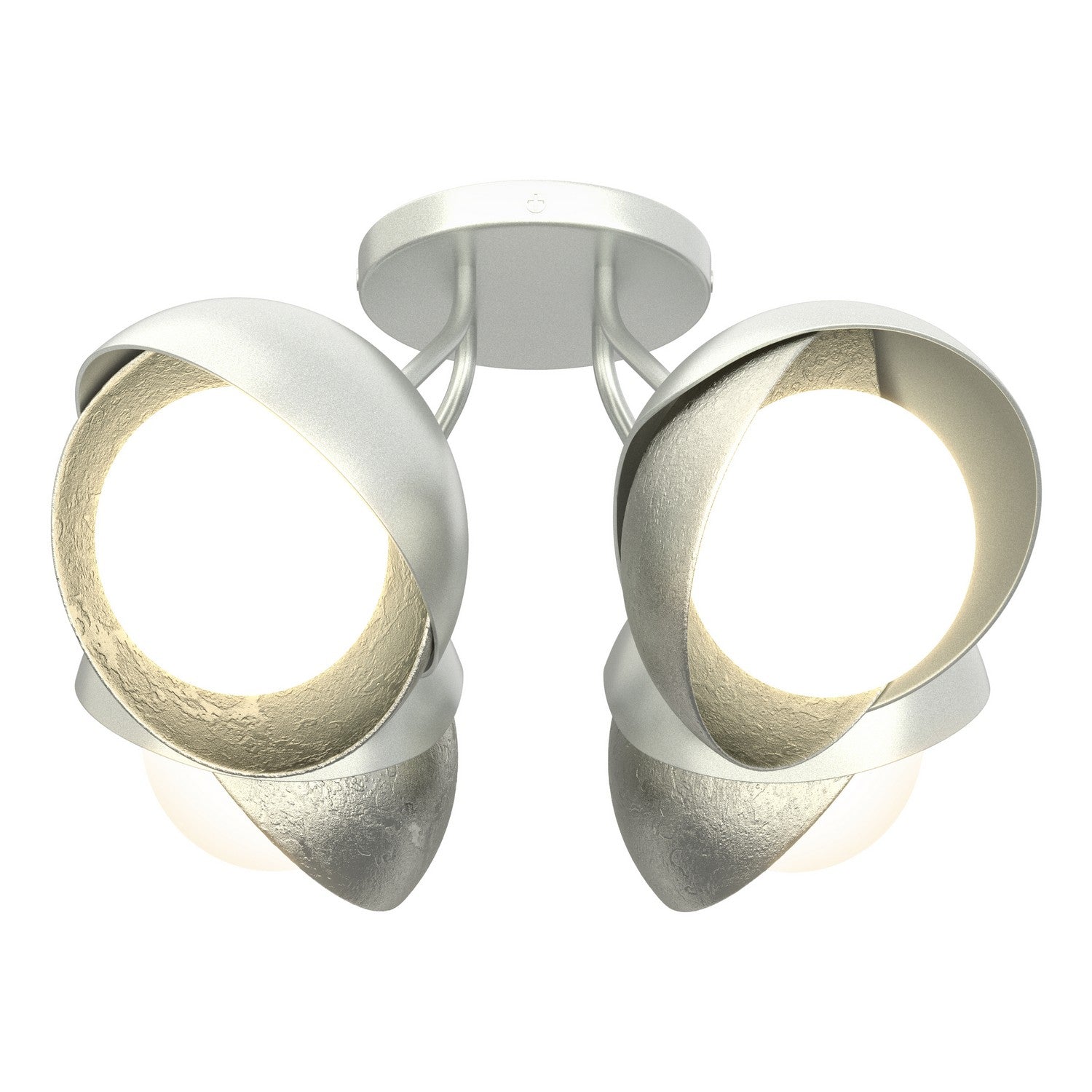 Hubbardton Forge - 121376-SKT-82-85-GG0711 - Four Light Semi-Flush Mount - Brooklyn - Vintage Platinum