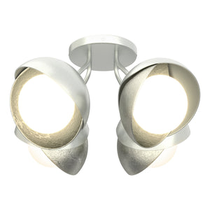 Hubbardton Forge - 121376-SKT-82-85-GG0711 - Four Light Semi-Flush Mount - Brooklyn - Vintage Platinum