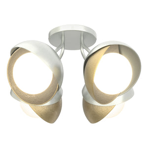 Hubbardton Forge - 121376-SKT-82-86-GG0711 - Four Light Semi-Flush Mount - Brooklyn - Vintage Platinum