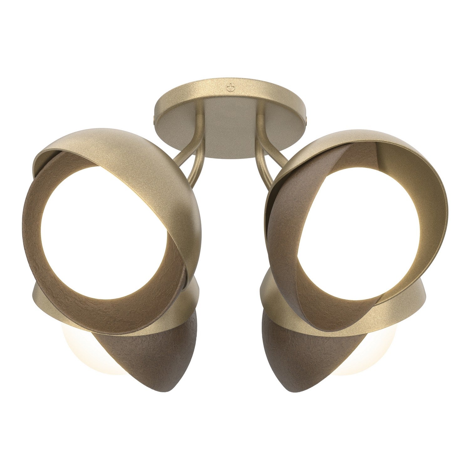 Hubbardton Forge - 121376-SKT-84-05-GG0711 - Four Light Semi-Flush Mount - Brooklyn - Soft Gold