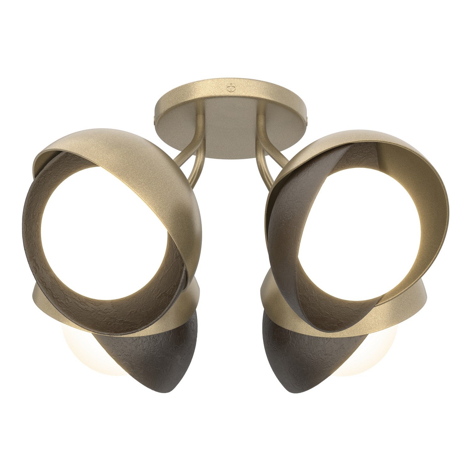 Hubbardton Forge - 121376-SKT-84-14-GG0711 - Four Light Semi-Flush Mount - Brooklyn - Soft Gold