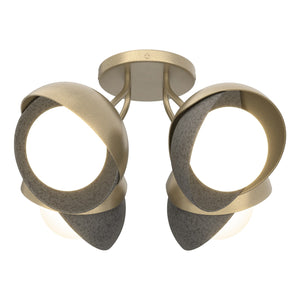 Hubbardton Forge - 121376-SKT-84-20-GG0711 - Four Light Semi-Flush Mount - Brooklyn - Soft Gold
