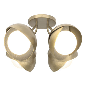 Hubbardton Forge - 121376-SKT-84-86-GG0711 - Four Light Semi-Flush Mount - Brooklyn - Soft Gold