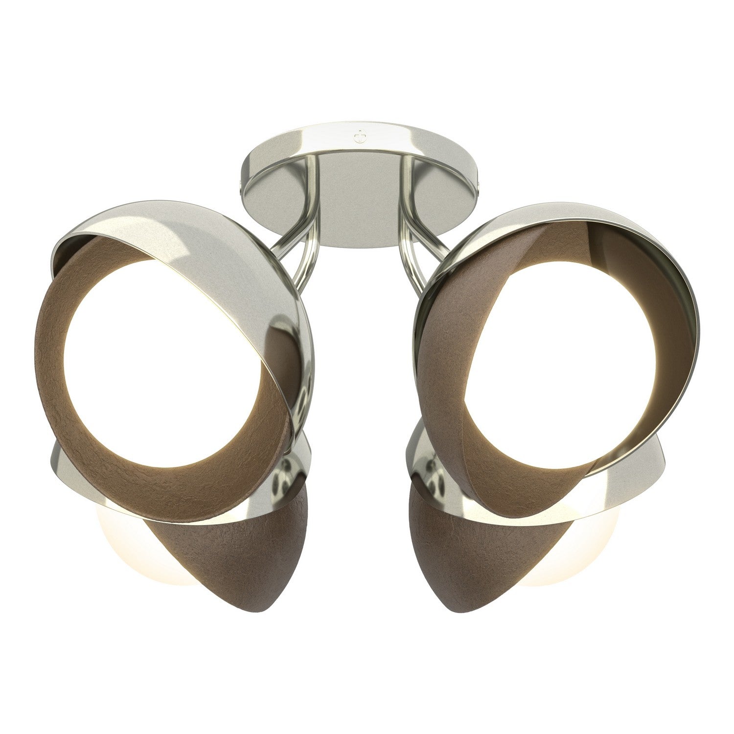 Hubbardton Forge - 121376-SKT-85-05-GG0711 - Four Light Semi-Flush Mount - Brooklyn - Sterling