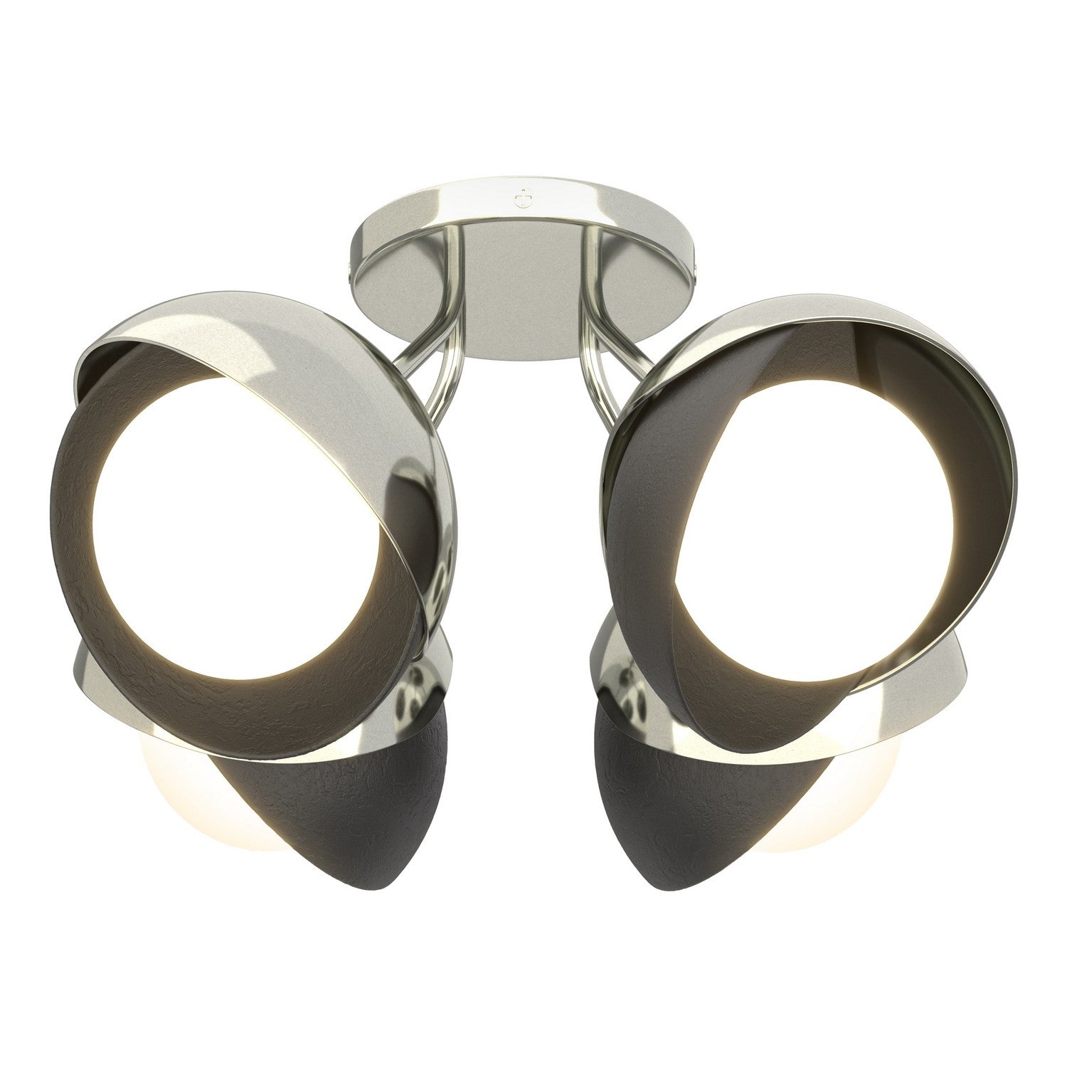 Hubbardton Forge - 121376-SKT-85-07-GG0711 - Four Light Semi-Flush Mount - Brooklyn - Sterling