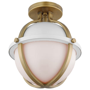 Nuvo Lighting - 60-7663 - One Light Semi Flush Mount - Lincoln - Matte White