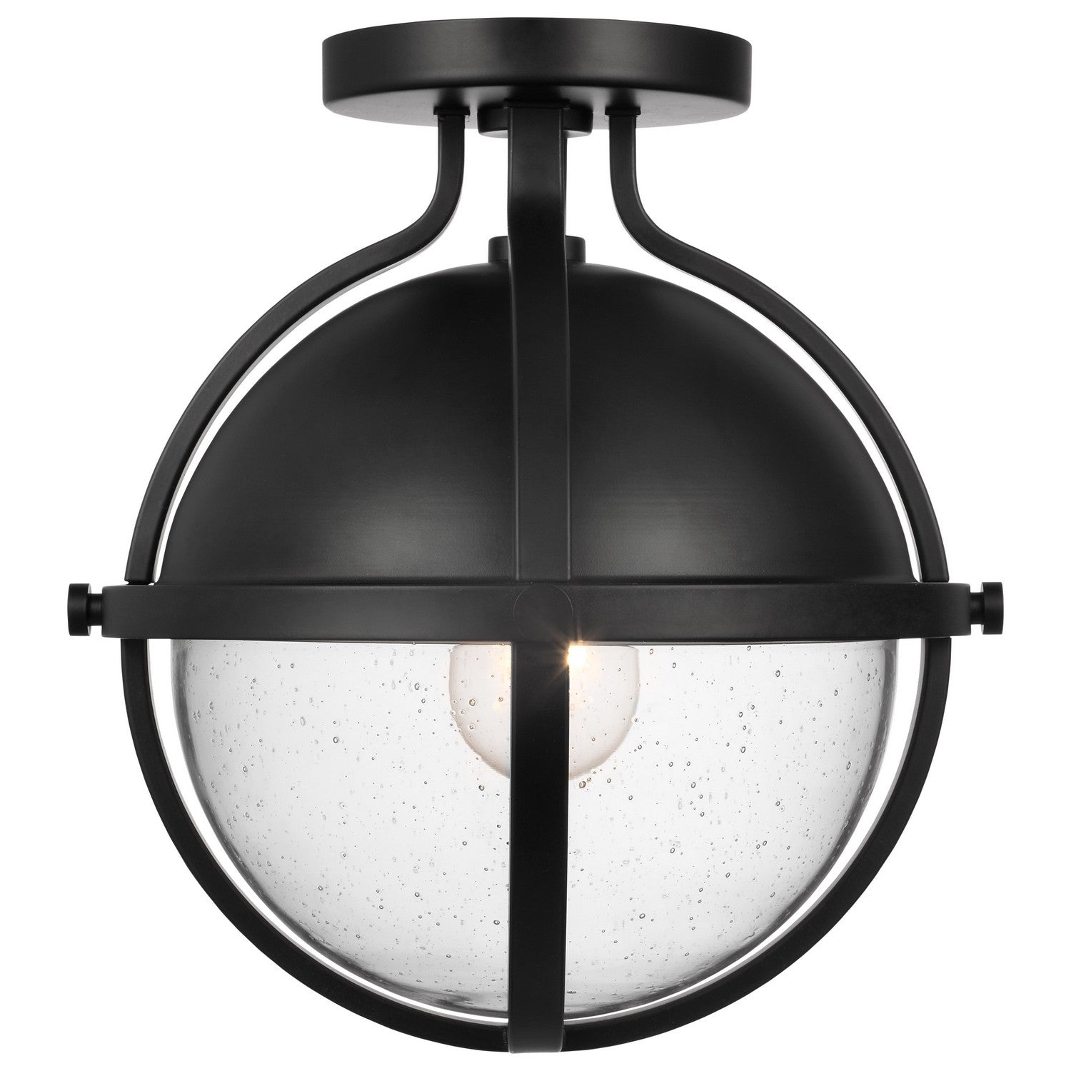 Nuvo Lighting - 60-7673 - One Light Semi Flush Mount - Lincoln - Matte Black