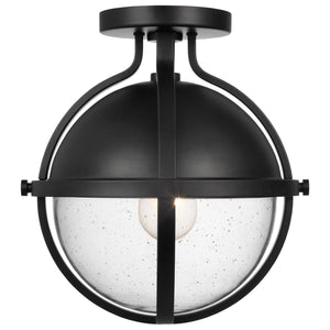 Nuvo Lighting - 60-7673 - One Light Semi Flush Mount - Lincoln - Matte Black