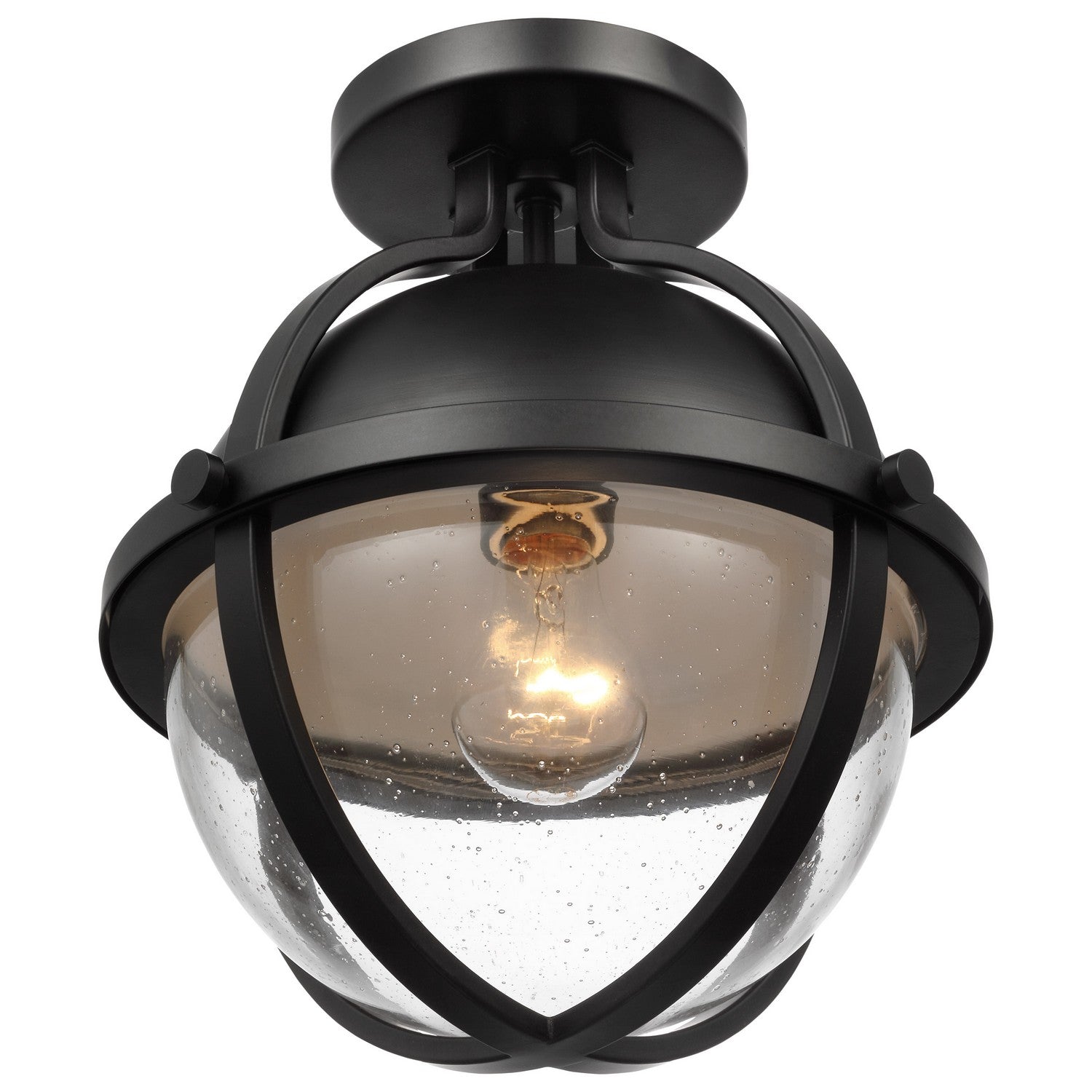 Nuvo Lighting - 60-7673 - One Light Semi Flush Mount - Lincoln - Matte Black