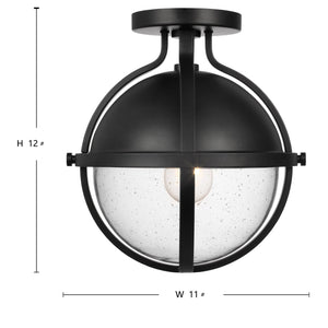 Nuvo Lighting - 60-7673 - One Light Semi Flush Mount - Lincoln - Matte Black