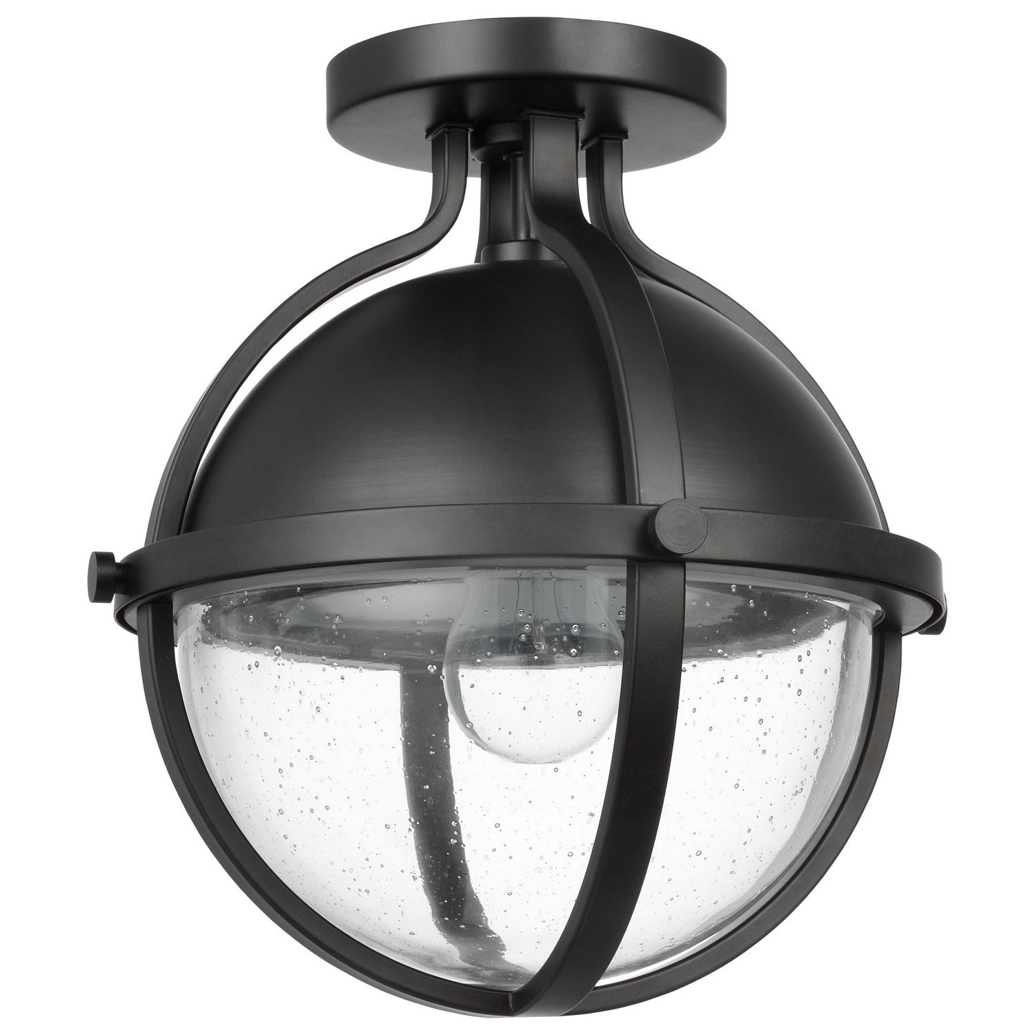 Nuvo Lighting - 60-7673 - One Light Semi Flush Mount - Lincoln - Matte Black