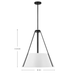 Nuvo Lighting - 60-7697 - Three Light Pendant - Brewster - Black