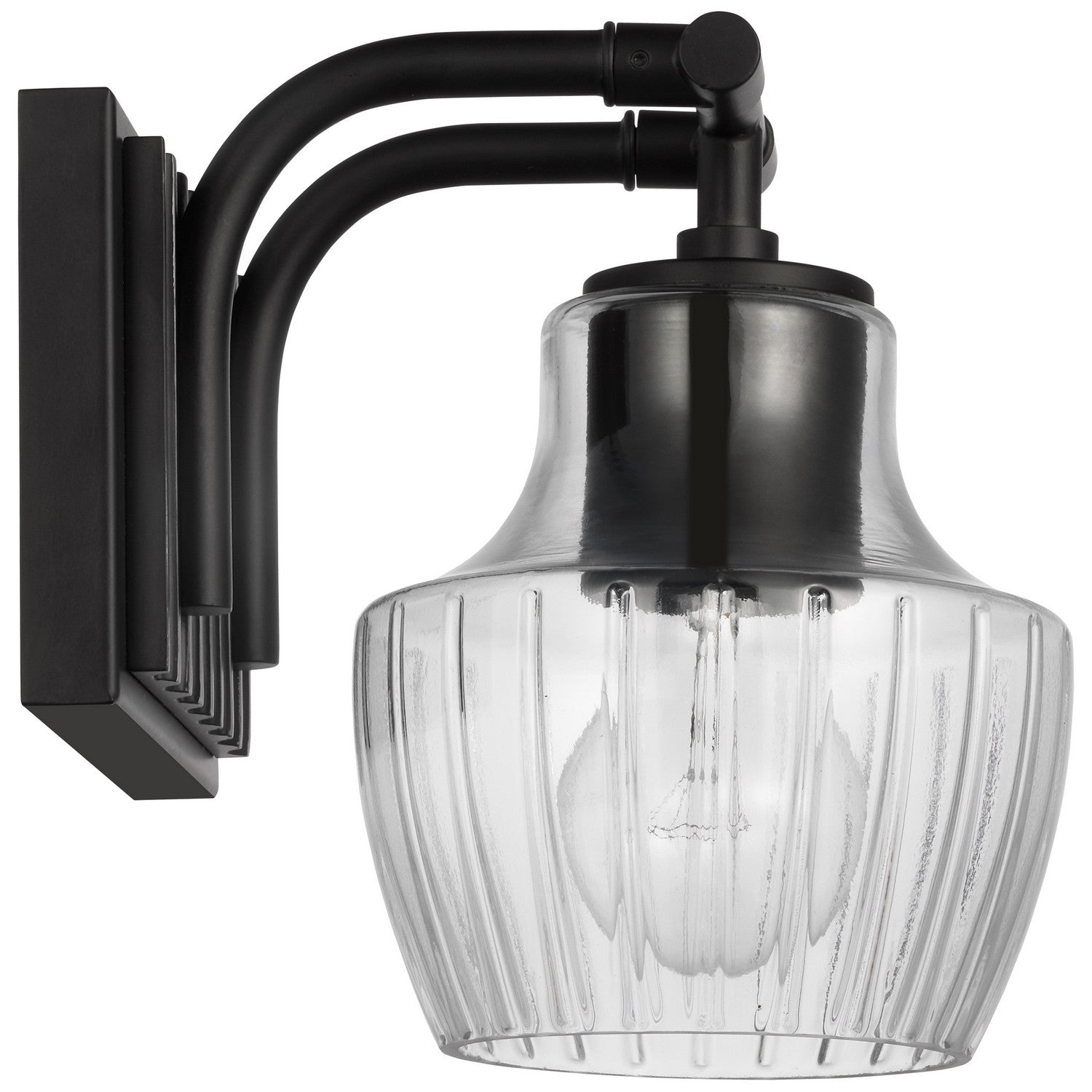 Nuvo Lighting - 60-7701 - One Light Vanity - Destin - Black / Silver Accents