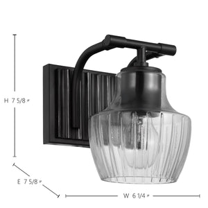 Nuvo Lighting - 60-7701 - One Light Vanity - Destin - Black / Silver Accents