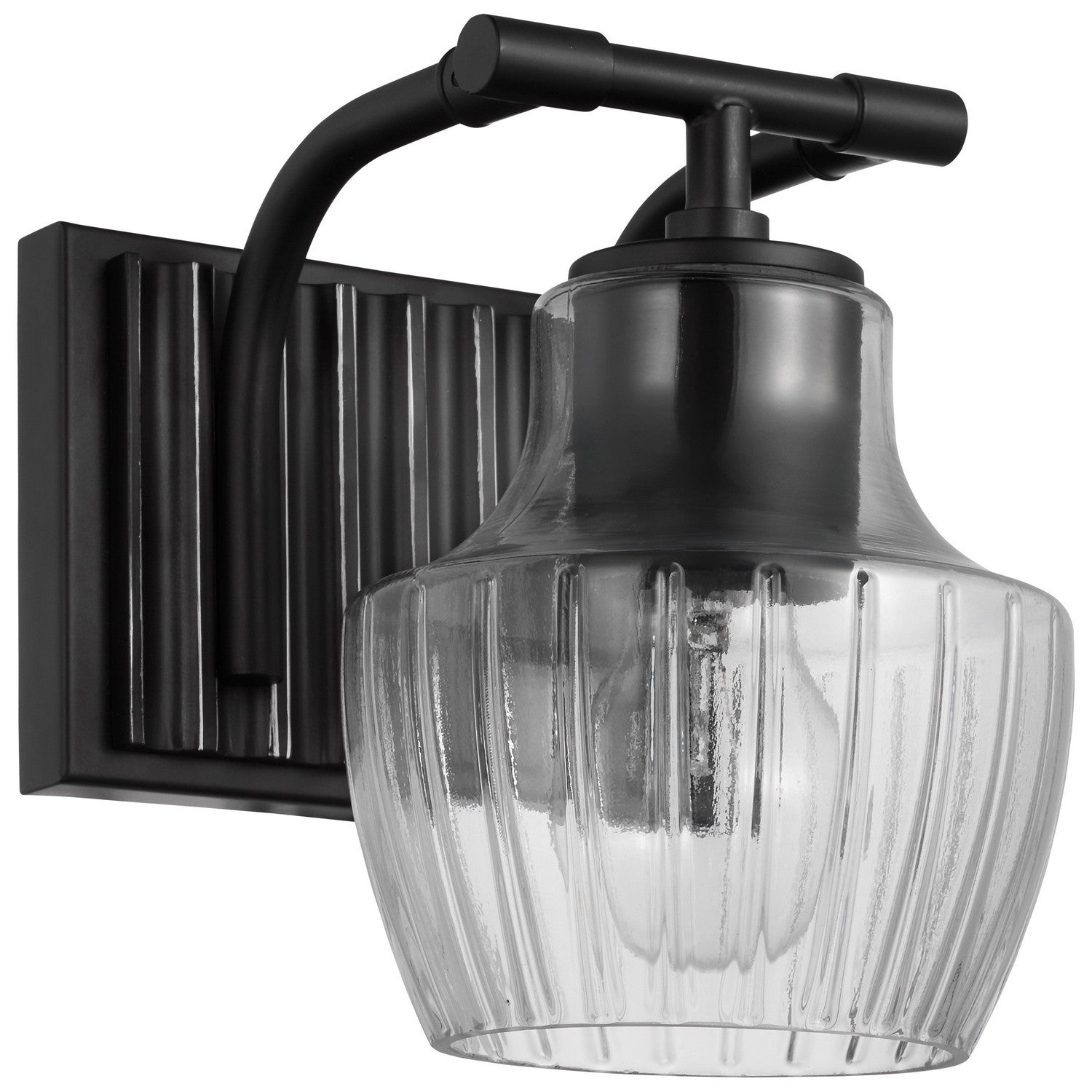 Nuvo Lighting - 60-7701 - One Light Vanity - Destin - Black / Silver Accents