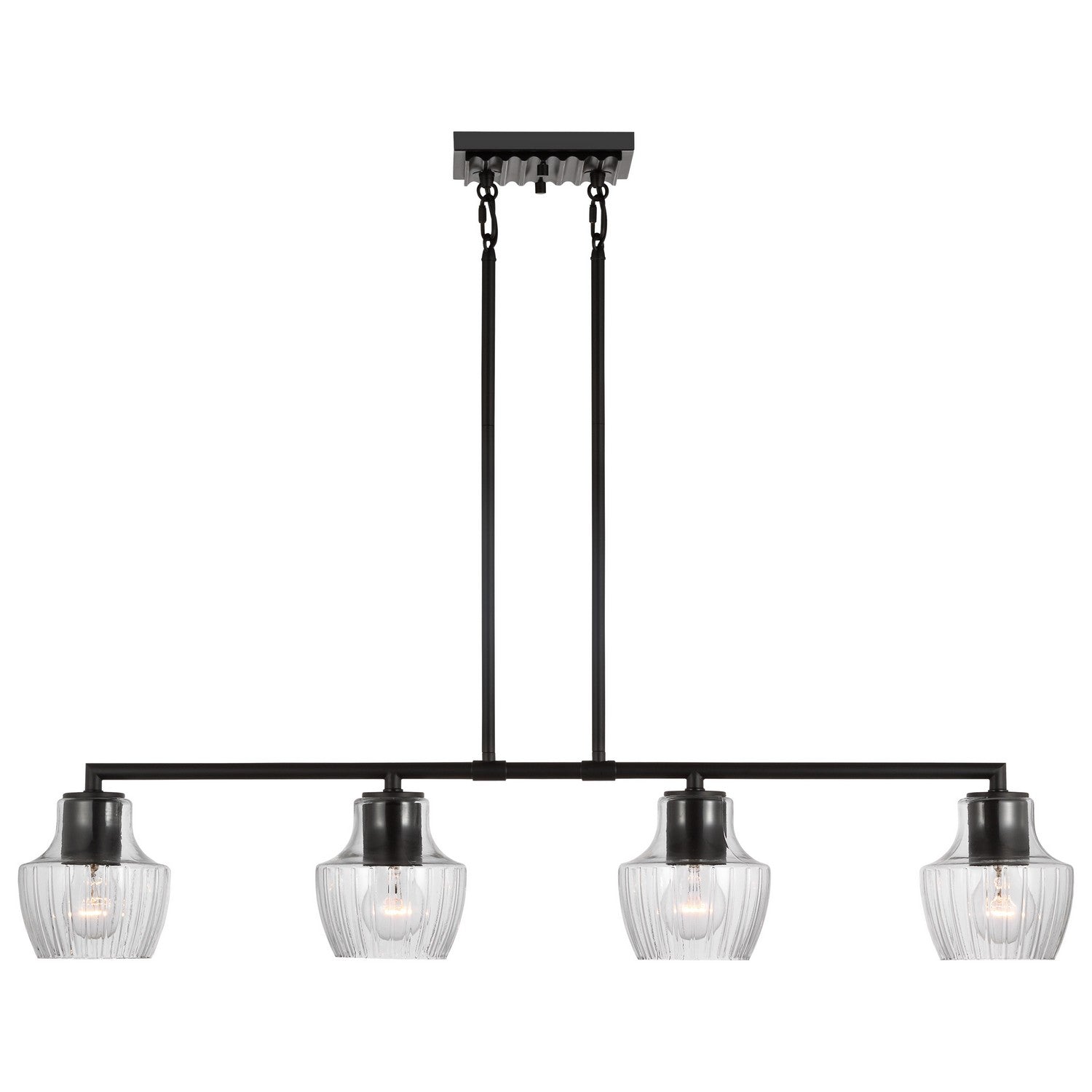 Nuvo Lighting - 60-7704 - Four Light Island Pendant - Destin - Black / Silver Accents