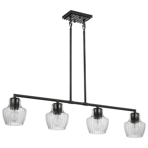 Nuvo Lighting - 60-7704 - Four Light Island Pendant - Destin - Black / Silver Accents