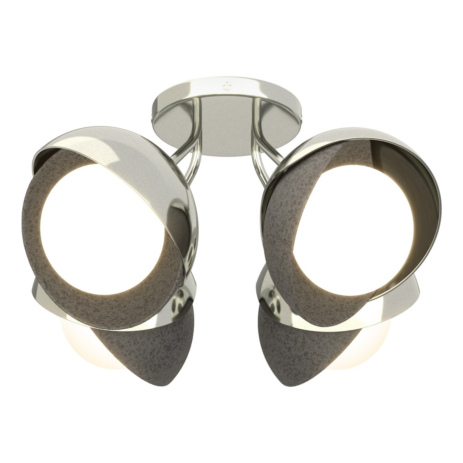 Hubbardton Forge - 121376-SKT-85-20-GG0711 - Four Light Semi-Flush Mount - Brooklyn - Sterling
