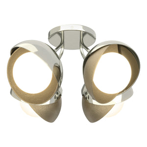 Hubbardton Forge - 121376-SKT-85-84-GG0711 - Four Light Semi-Flush Mount - Brooklyn - Sterling
