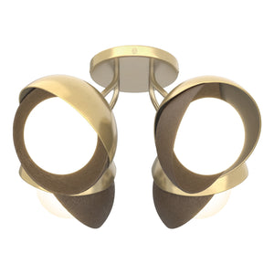 Hubbardton Forge - 121376-SKT-86-05-GG0711 - Four Light Semi-Flush Mount - Brooklyn - Modern Brass