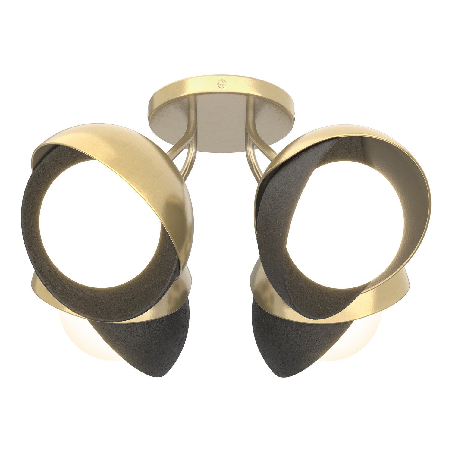 Hubbardton Forge - 121376-SKT-86-10-GG0711 - Four Light Semi-Flush Mount - Brooklyn - Modern Brass