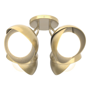 Hubbardton Forge - 121376-SKT-86-86-GG0711 - Four Light Semi-Flush Mount - Brooklyn - Modern Brass