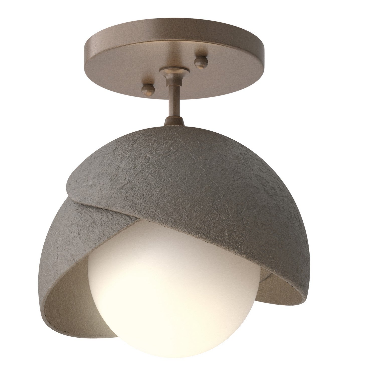 Hubbardton Forge - 121377-SKT-05-07-GG0711 - One Light Semi-Flush Mount - Brooklyn - Bronze