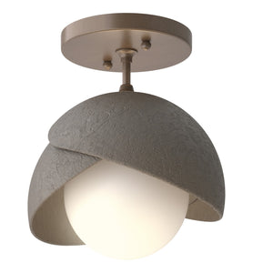 Hubbardton Forge - 121377-SKT-05-07-GG0711 - One Light Semi-Flush Mount - Brooklyn - Bronze